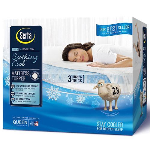 Serta SoothingCool 3-inch Gel Memory Foam Mattress Topper