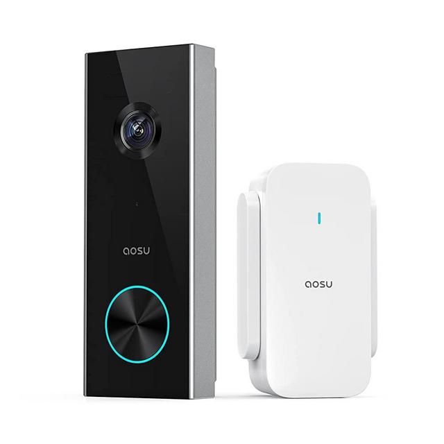 Wireless Doorbell Camera, aosu Battery-Powered Video Doorbell, 2K Resolution, No Monthly Fees, 2.4GHz WiFi, Human Detection, 120-Day Battery Life, Direct Video Calling, Voice Changer, Work with Alexa