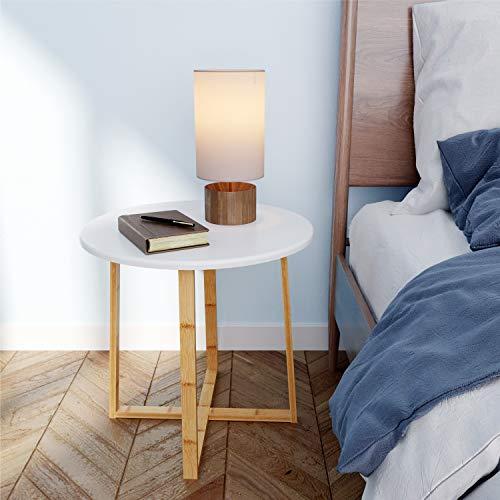 BAMEOS Side Table Modern Nightstand Round Side End Accent Coffee Table for Living Room Bedroom Balcony Family and Office (19.7inx18.7in)