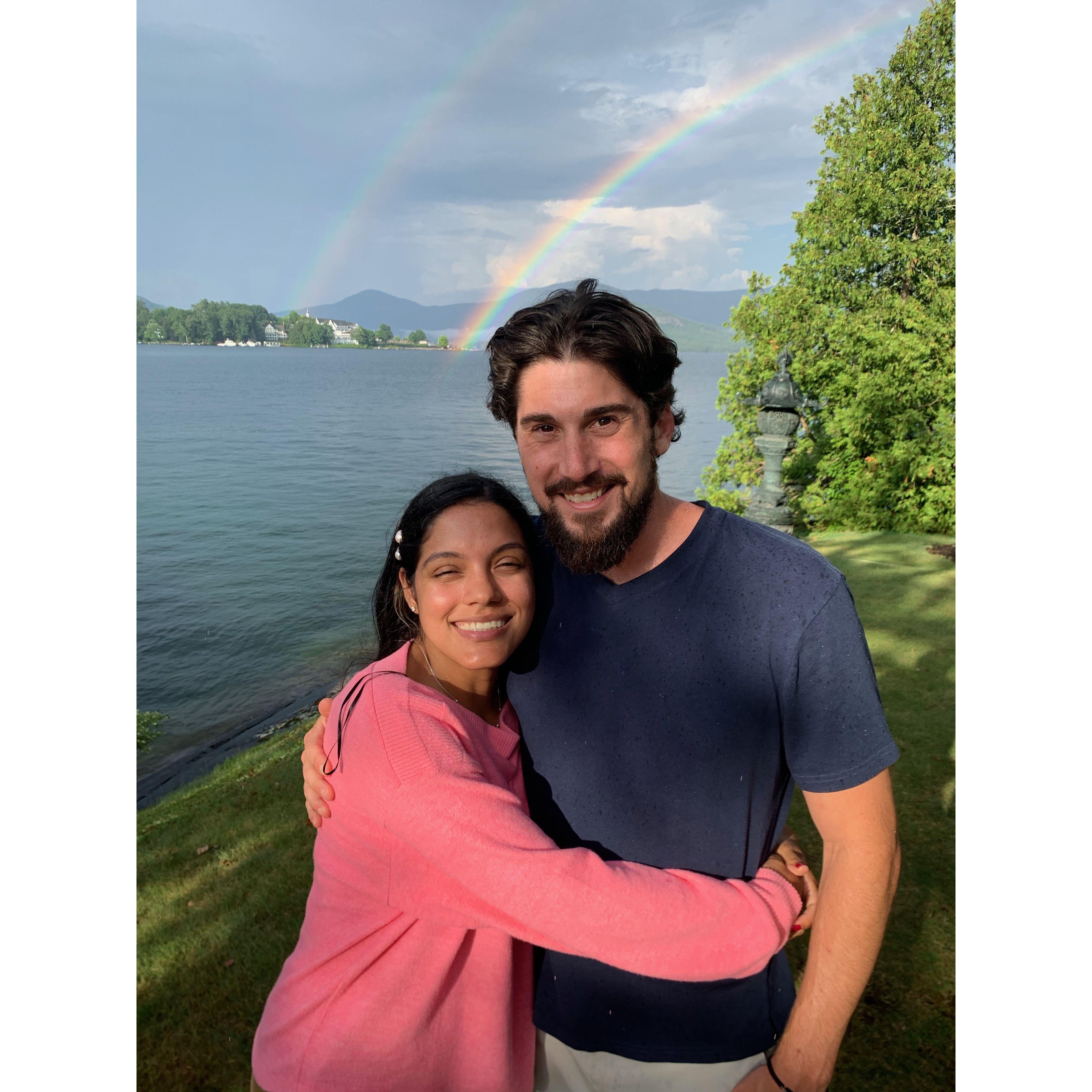 look! double rainbow