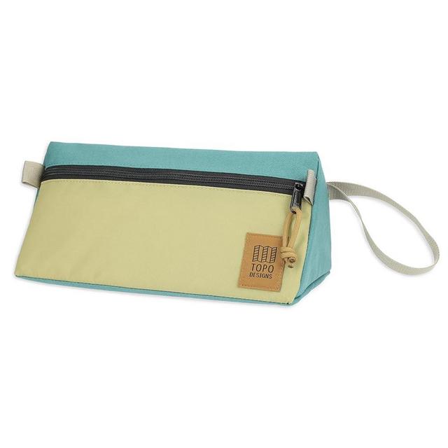 Topo Designs Dopp Kit - Travel Bag for Personal Care Essentials, Self Standing Triangular Shape, Fully Lined for Easy Cleaning, Recycled Nylon (Caribbean)