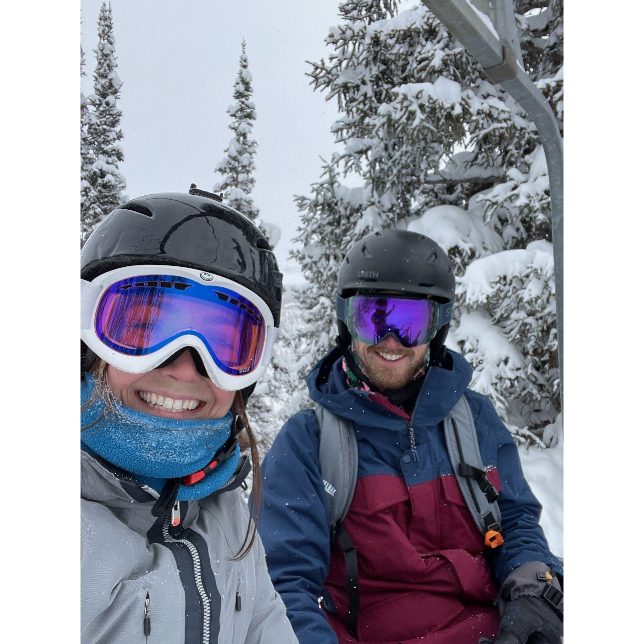 Claire and Jake celebrate Jake's survival at Steamboat Springs