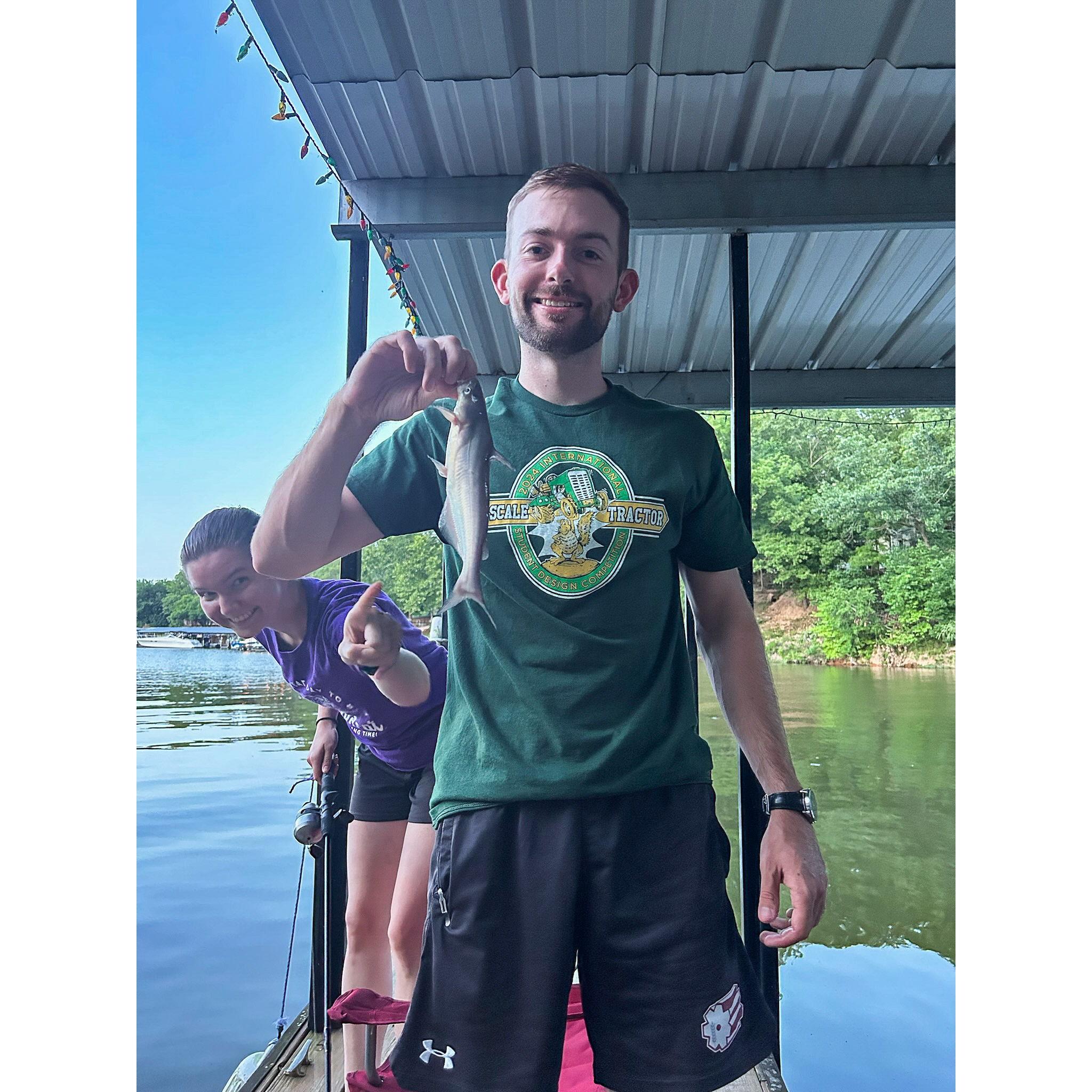 Can you guess who actually caught the fish?