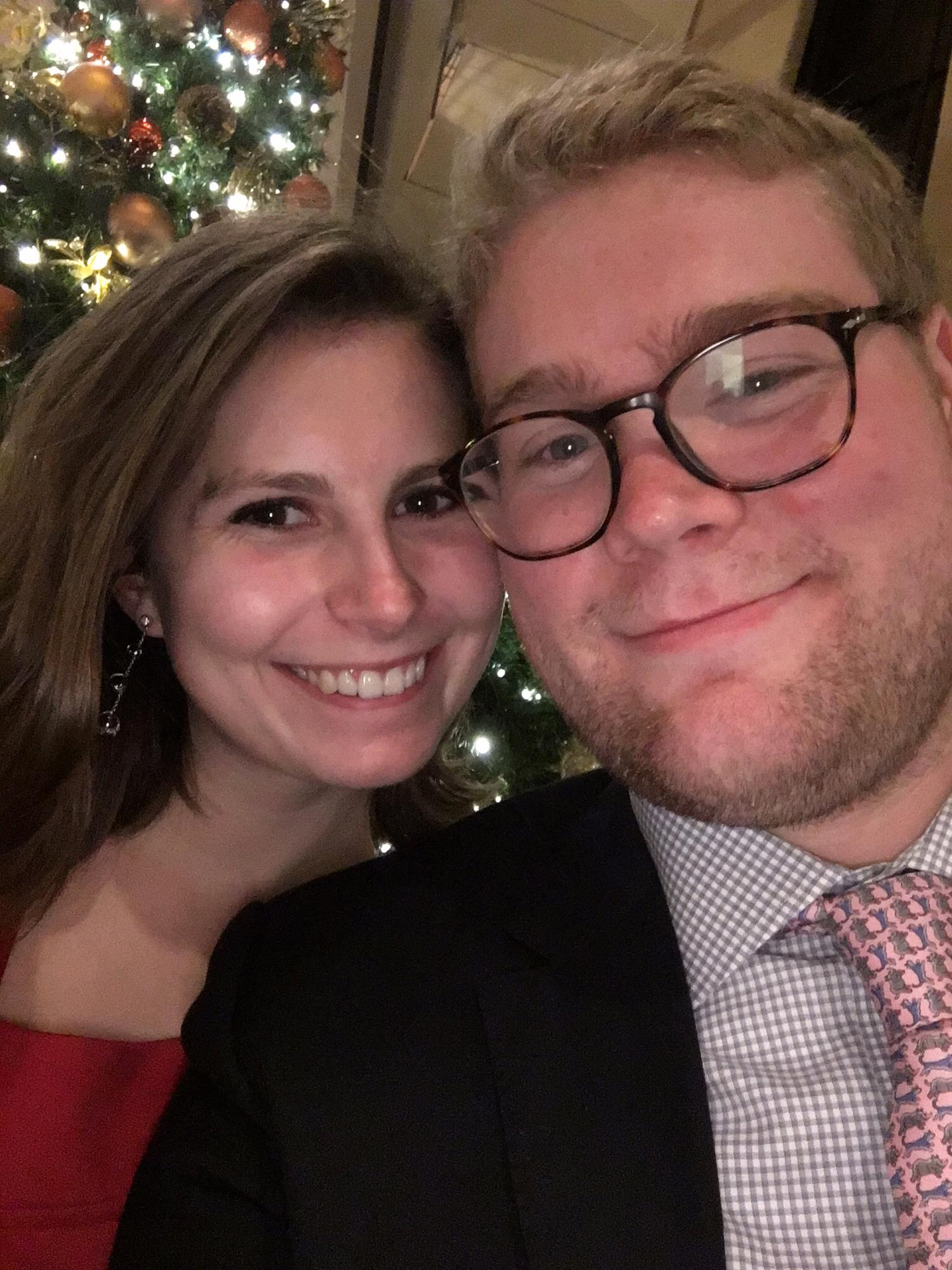 Taking some alone time to sit and snap a picture while attending Will’s holiday company party
