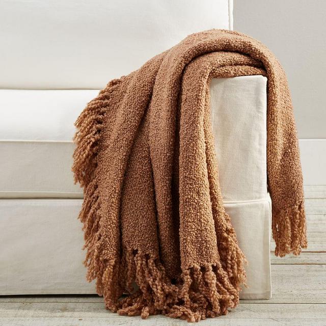 Dreamy Fringe Throw, 50 x 60", Camel