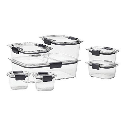 Rubbermaid Brilliance Food Storage Container, 14-Piece Set, 100% Leak-Proof, BPA Free, Clear …