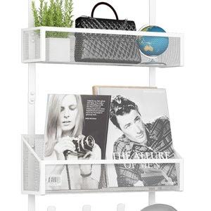Over The Door Hooks Organizer, Coat Rack Over The Door Storage Hanger Towel Rack, Back of Door Storage Organizer for Bathroom,Bedroom,Kitchen,Office (White 3-Tier)