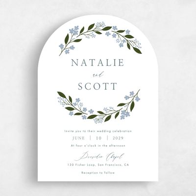 White Arch Wedding Invitation - Ortensia Classic