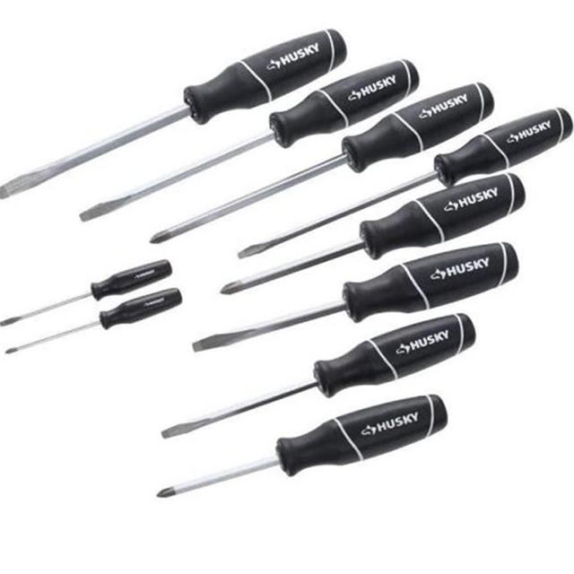 HUSKY 10-PIECE SCREWDRIVER SET WITH MAGNETIZER/DEMAGNETIZER (Manual)