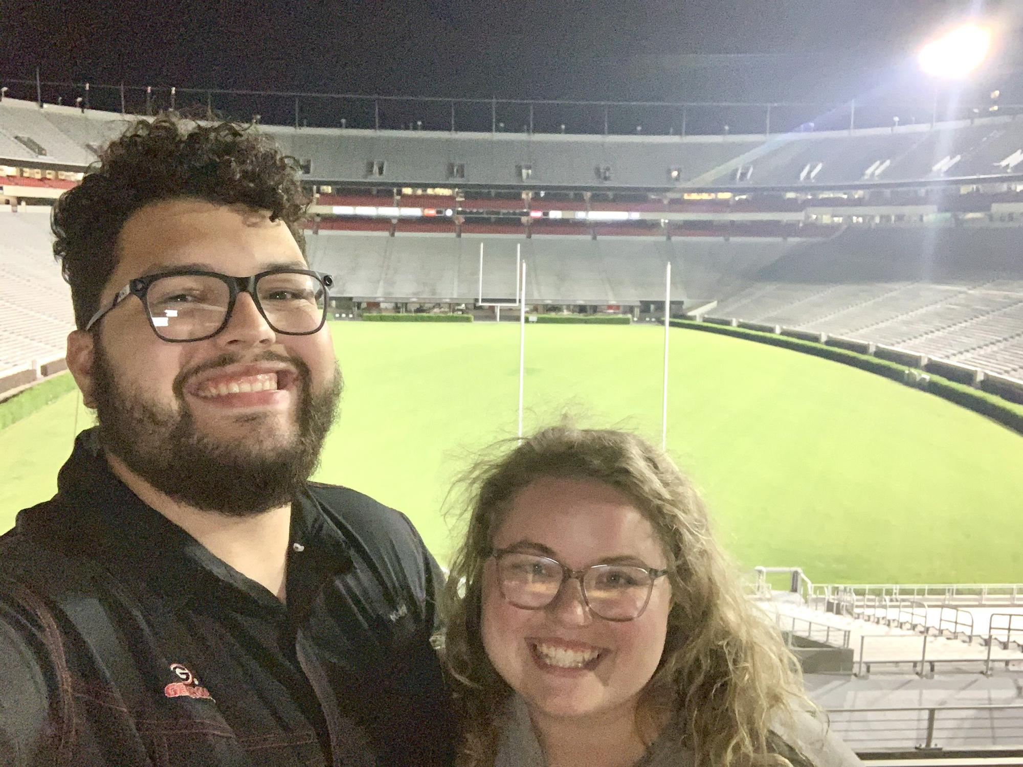 First time at Sanford Stadium for Tiffany 
Damian’s second home