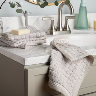 Everyday Textured Windowpane Washcloth, Set of 4