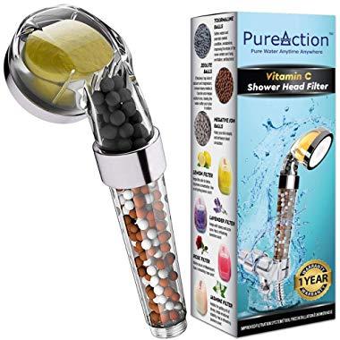Vitamin C Filter Shower Head with Hose & Replacement Filters - Filtered Shower Head - Hard Water Softener - Chlorine & Flouride Filter - Universal Shower System - Helps Dry Skin & Hair Loss