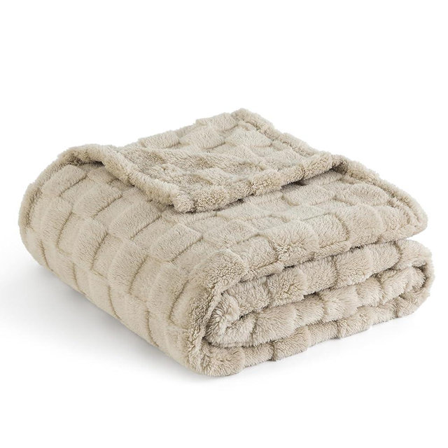 Bedsure Light Brown Fleece Blanket for Couch - Super Soft Cozy Twin Blankets for Women, Cute Small Blanket for Girls, 60x80 Inches