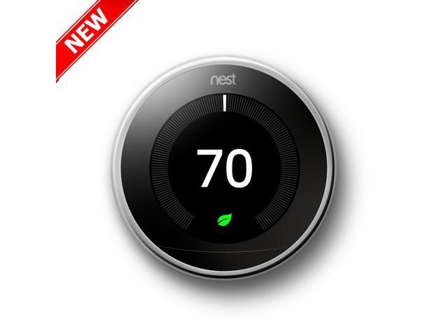 Nest Learning WiFi-Programmable Thermostat - Polished Steel