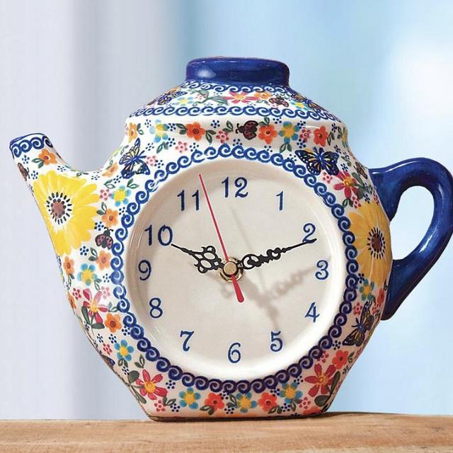 Polish Pottery ''Sunshine Soul'' Wall Clock