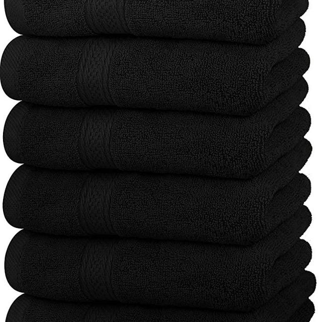 Utopia Towels Premium Black Hand Towels - 100% Combed Ring Spun Cotton, Ultra Soft and Highly Absorbent, 600 GSM Exrta Large Hand Towels 16 x 28 inches, Hotel & Spa Quality Hand Towels (6-Pack)