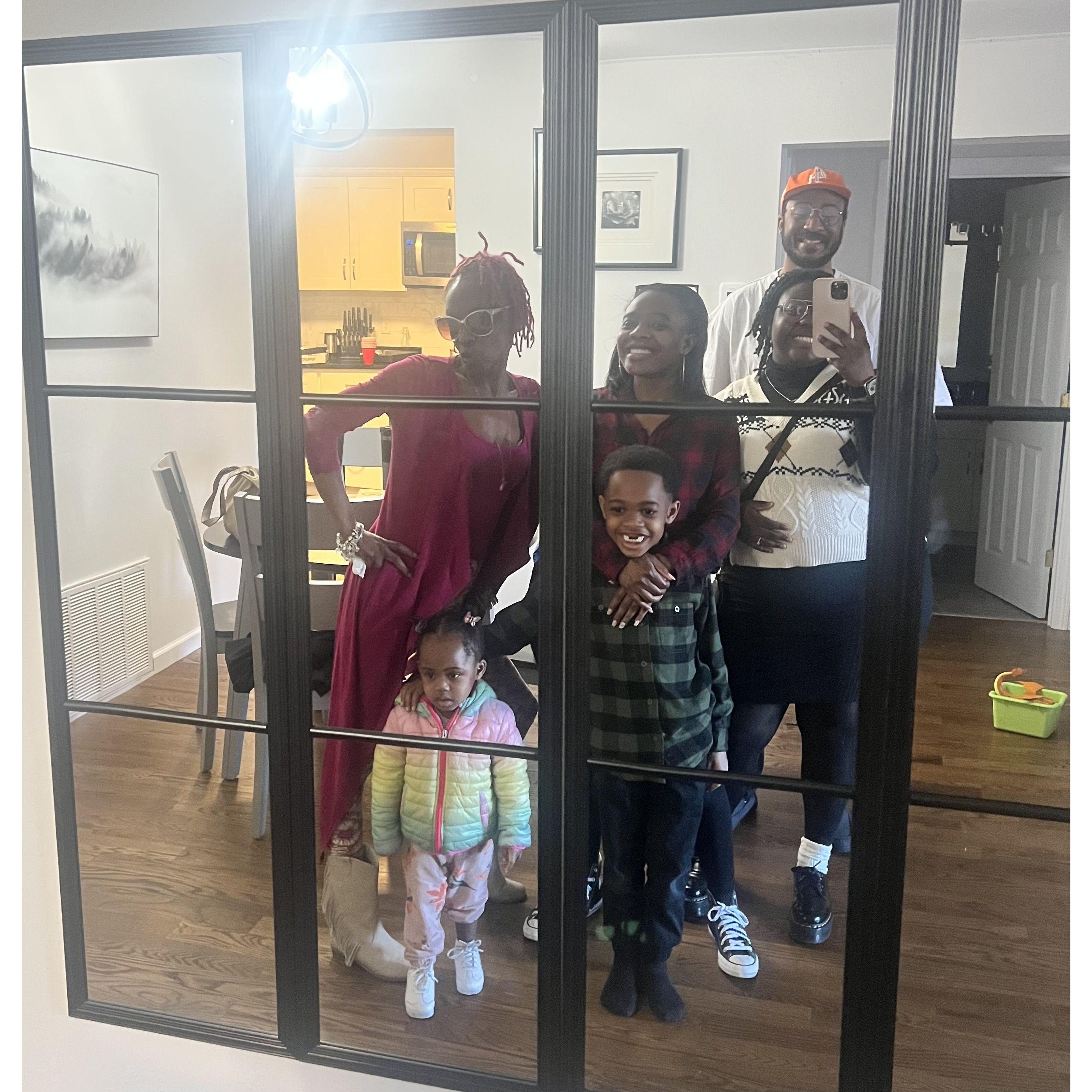 With Jordyn's mom, sister, niece and nephew