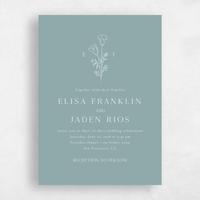 Blue Wedding Invitation - Coquelicot Portrait