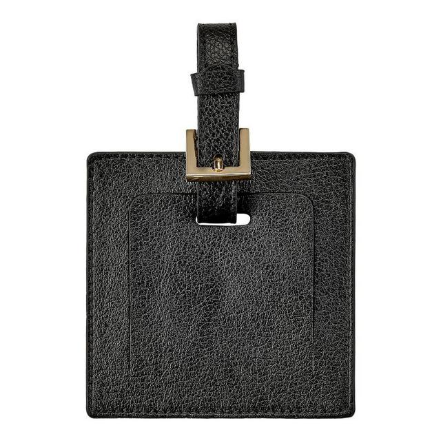Emery Black Leather Luggage Tag