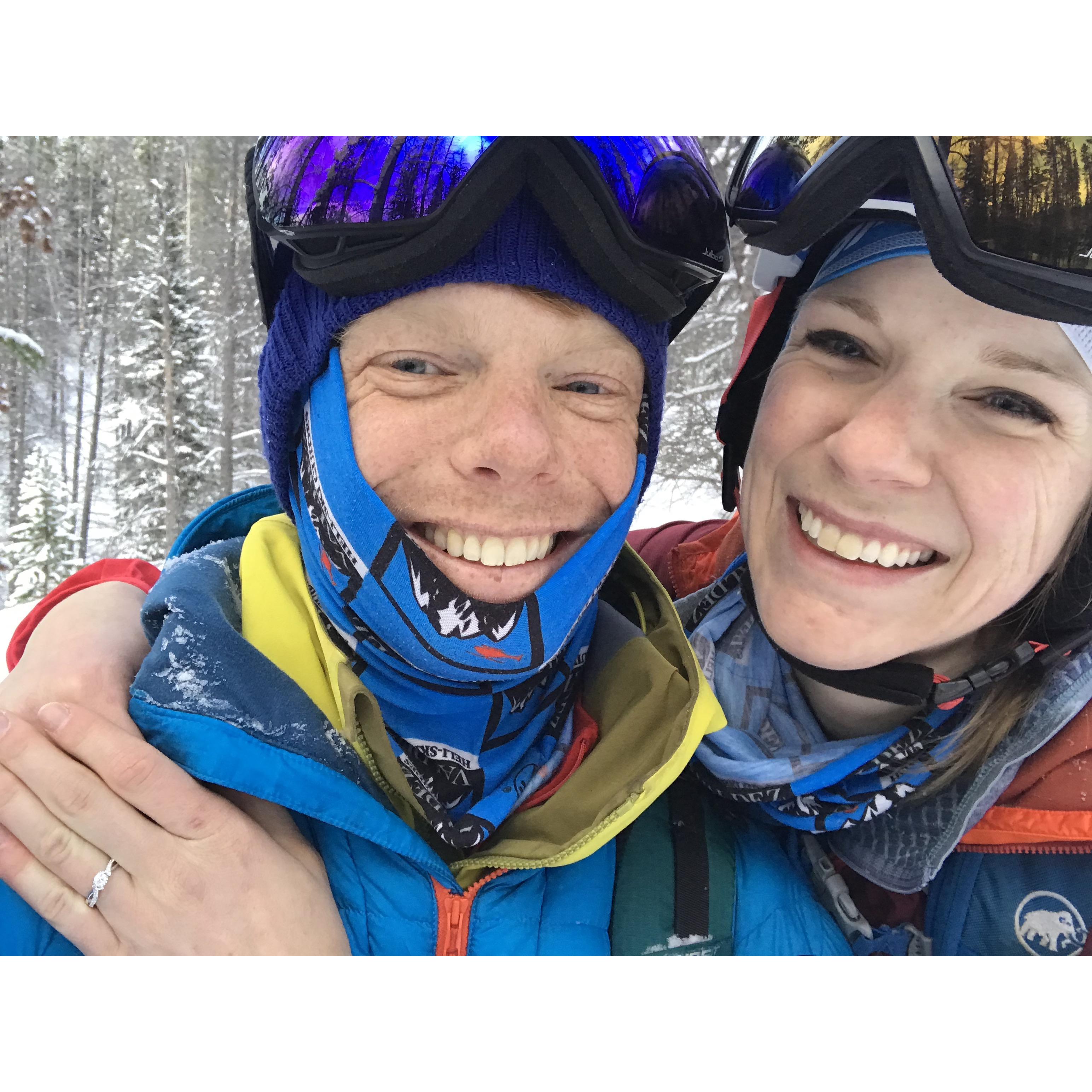 Just after getting engaged, 12/25/18.