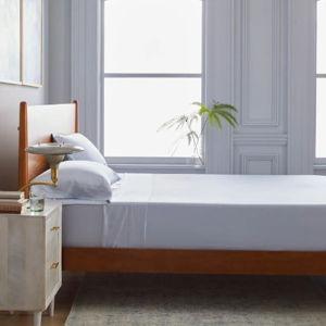 Organic Bamboo Viscose Sheet Set, Queen with Flat Sheet in Sky Blue