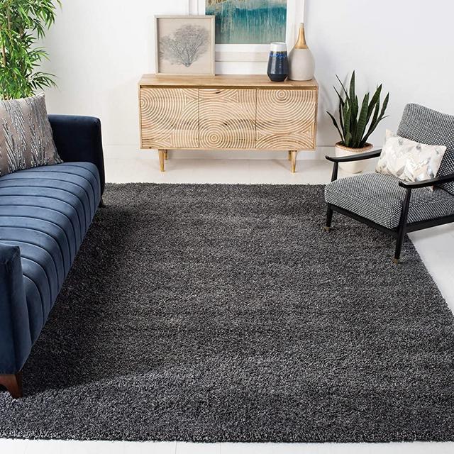 SAFAVIEH California Premium Shag Collection SG151 Non-Shedding Living Room Bedroom Dining Room Entryway Plush 2-inch Thick Area Rug, 8'6" x 12', Dark Grey