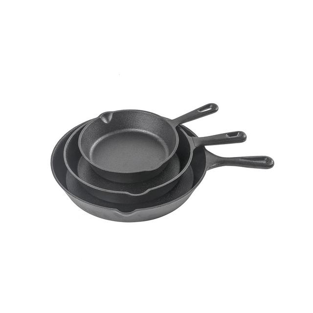 Cast Iron 3-Piece Skillet 1 Set