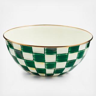 Emerald Check Stainless Steel Large Everyday Bowl