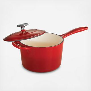 Gourmet Enameled Cast Iron Covered Sauce Pan