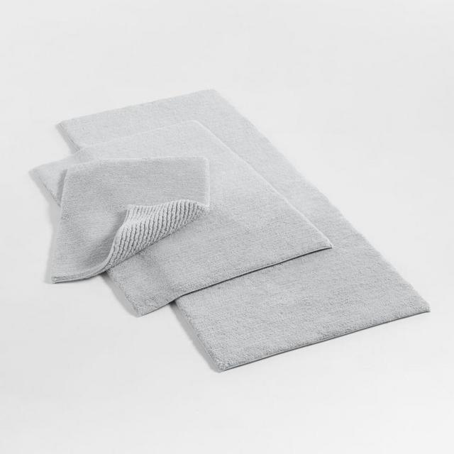 Rylan Cotton Ribbed Reversible Silver Bath Rug 24"x36"