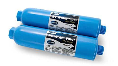 Camco 40045 TastePURE Inline RV Water Filter, Greatly Reduces Bad Taste, Odors, Chlorine and Sediment in Drinking Water (2 Pack)