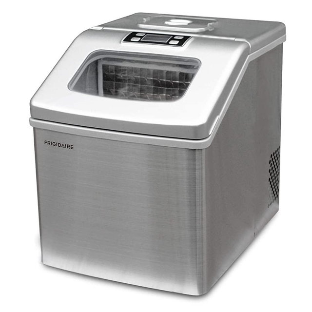 FRIGIDAIRE EFIC452-SS 40 Lbs Extra Large Clear Maker, Stainless Steel, Makes Square Ice