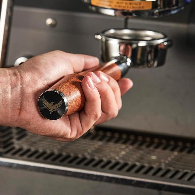 KNODOS 58mm Bottomless Portafilter For Gaggia Classic Pro, E24, GT and Evo Models Rosewood Handle Naked Porta Filter 58 mm & 18-21 Gram Filter Basket Included