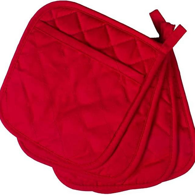 ARCLIBER Pot Holders, 4PCS Heat Resistant Hot Pads - Red