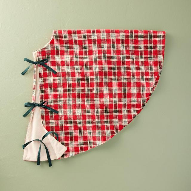 52" Plaid Chunky Woven Tree Skirt Vintage Red - Hearth & Hand™ with Magnolia