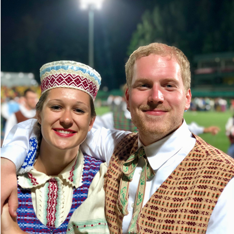 "Spindulys" dance partners in Vilnius, Lithuania.