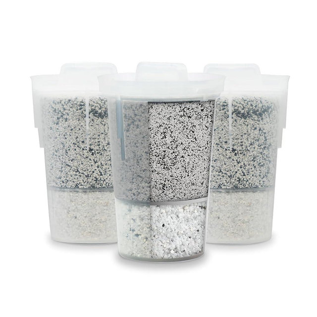 Santevia MINA Alkaline Fluoride Water Filter Value Pack | 3-Pack At Home Water Pitcher Filter Adds Minerals and Makes Alkaline Water | Fluoride, Chlorine & Lead Filteration | American Filtration Media