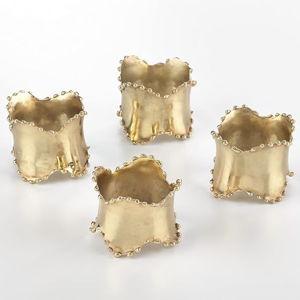 Saro Lifestyle Classic Design Napkin Rings (Set of 4), Gold, Set of 4