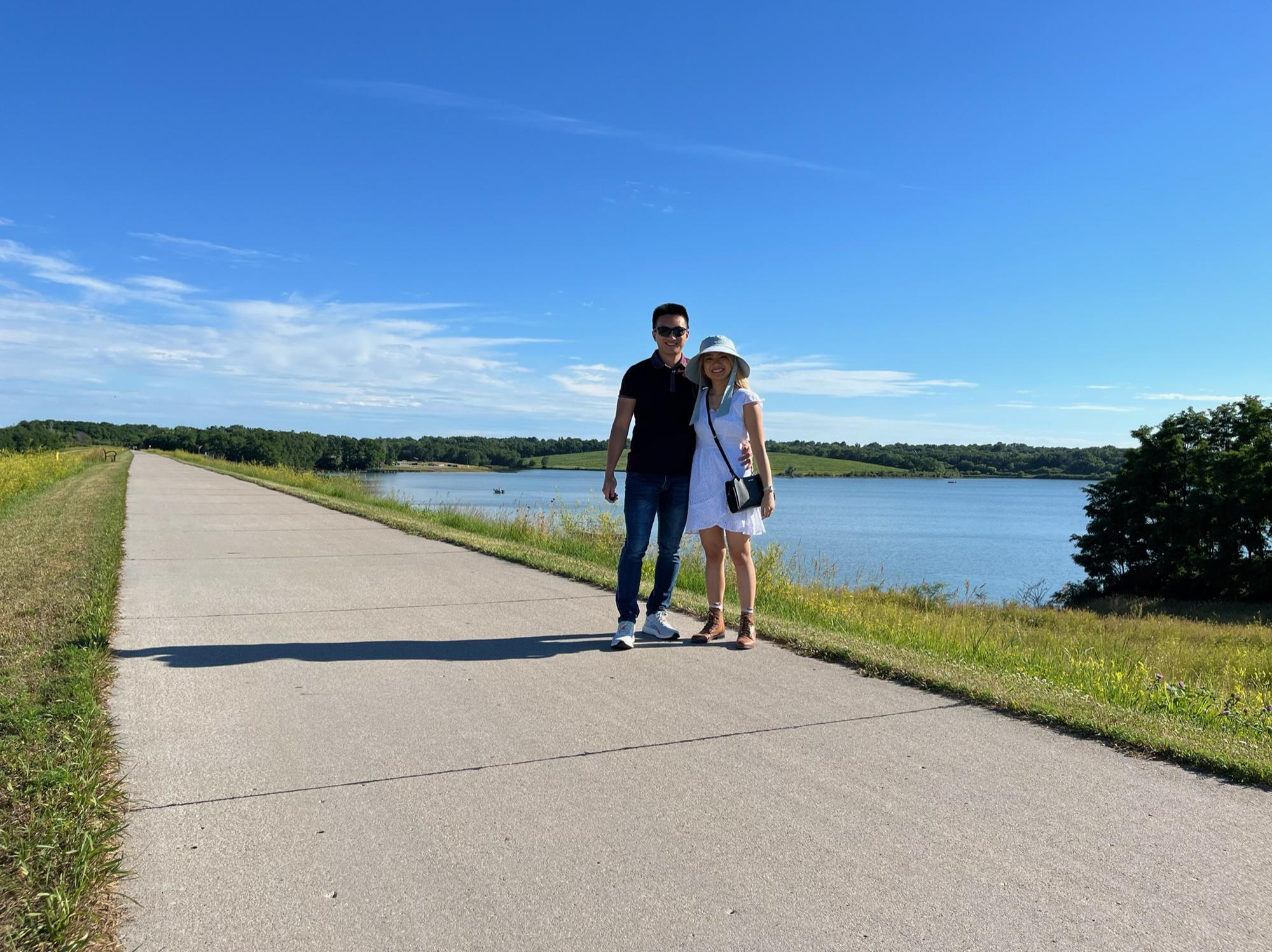 At Zorinsky Lake Park, NE where Trung proposed!