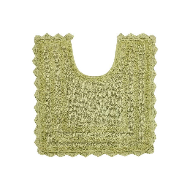 Better Trends Lilly Crochet Toilet Rugs u Shaped Washable,100% Cotton Contour Bath Rug & Crochet-Designed Bath mats for Bathroom, Soft Bathroom Toilet Rugs - Sage Green Contour Bath Mat