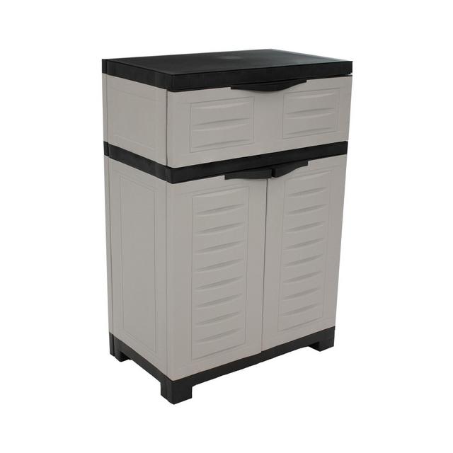 Versatile Plastic Storage Cabinet with Adjustable Shelf - 34.5"