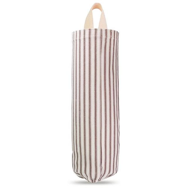 Grocery Bag Holder, Wall Mount Plastic Bag Holder, Reusable Shopping Bag Organizer for Home Kitchen Pantry Decor (Brown)