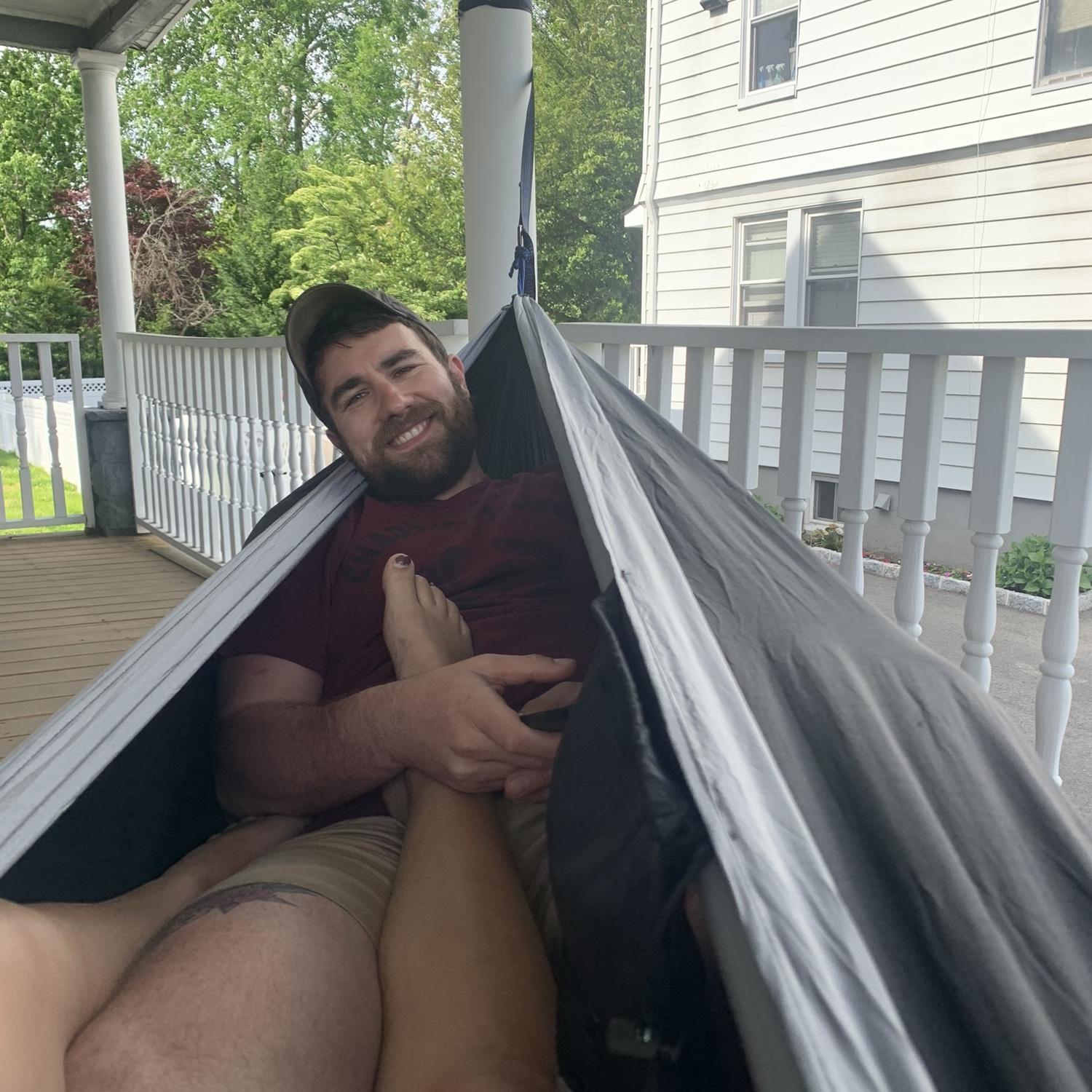 They spent a lot of time outside together during that Spring, reading in hammocks and getting to know each other.