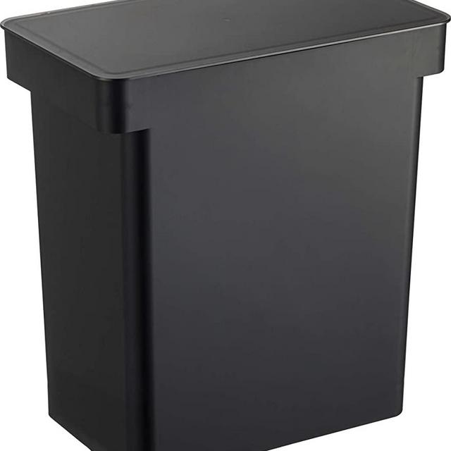YAMAZAKI Rolling Airtight Food Storage Container (25 lbs Home | Polypropylene | Extra Large | Pets, Black