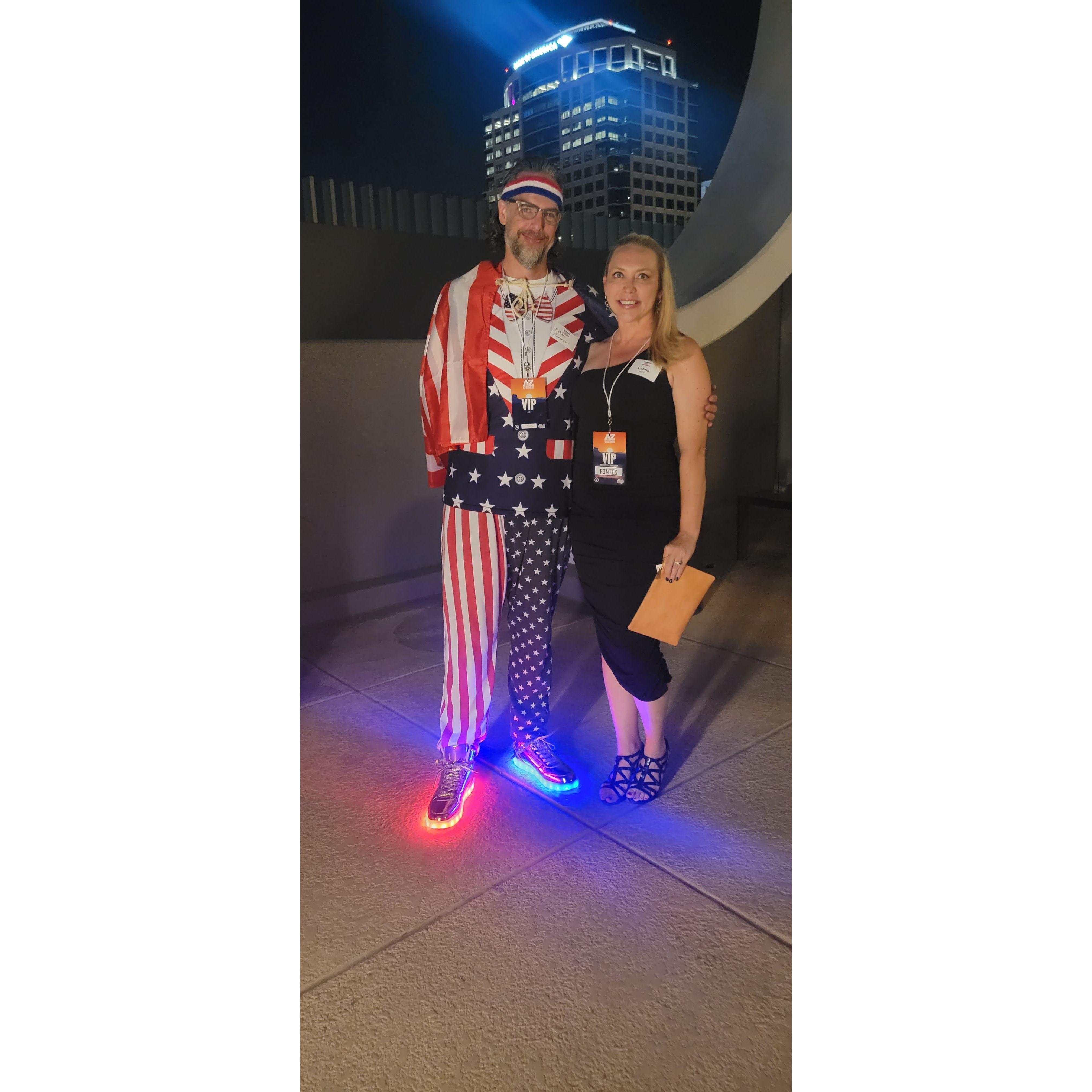 Supporting our friend Adrian in full Merica mode