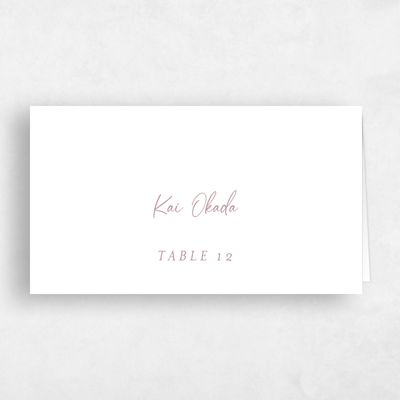 Dusty Rose, Pink Wedding Place Card - Oia
