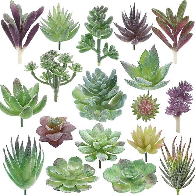 Miltonson Artificial Succulent Plants - 18 Pack - Premium Fake Plants - Double Flocked Succulents - Realistic Textured Cactus - Face Succulent Plants - Mini Feaux Succulent Plants - Face Plant Decor