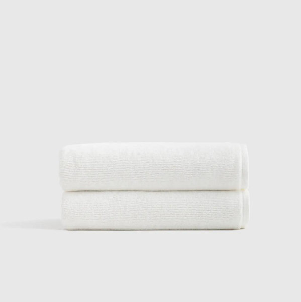 Turkish Ribbed Quick Dry Bath Towel (Set of 2) - White