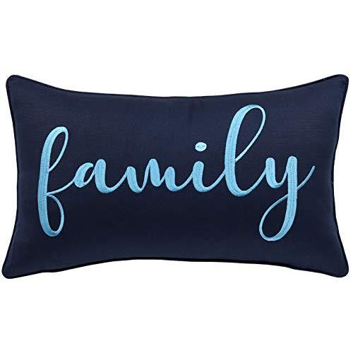 YugTex Pillowcases Family Decorative Lumbar Pillow Throw Pillow Wedding Gift Housewarming Pillow Living Room Pillow, Home Pillow,Quote Pillow (Family(Navy) skybl, 12"x20")