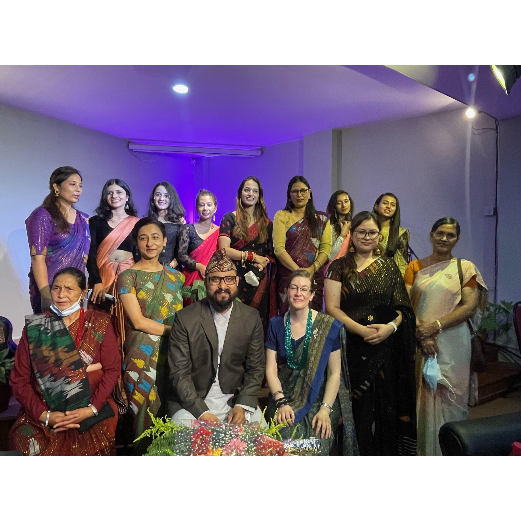 With Prakash's family, and church family